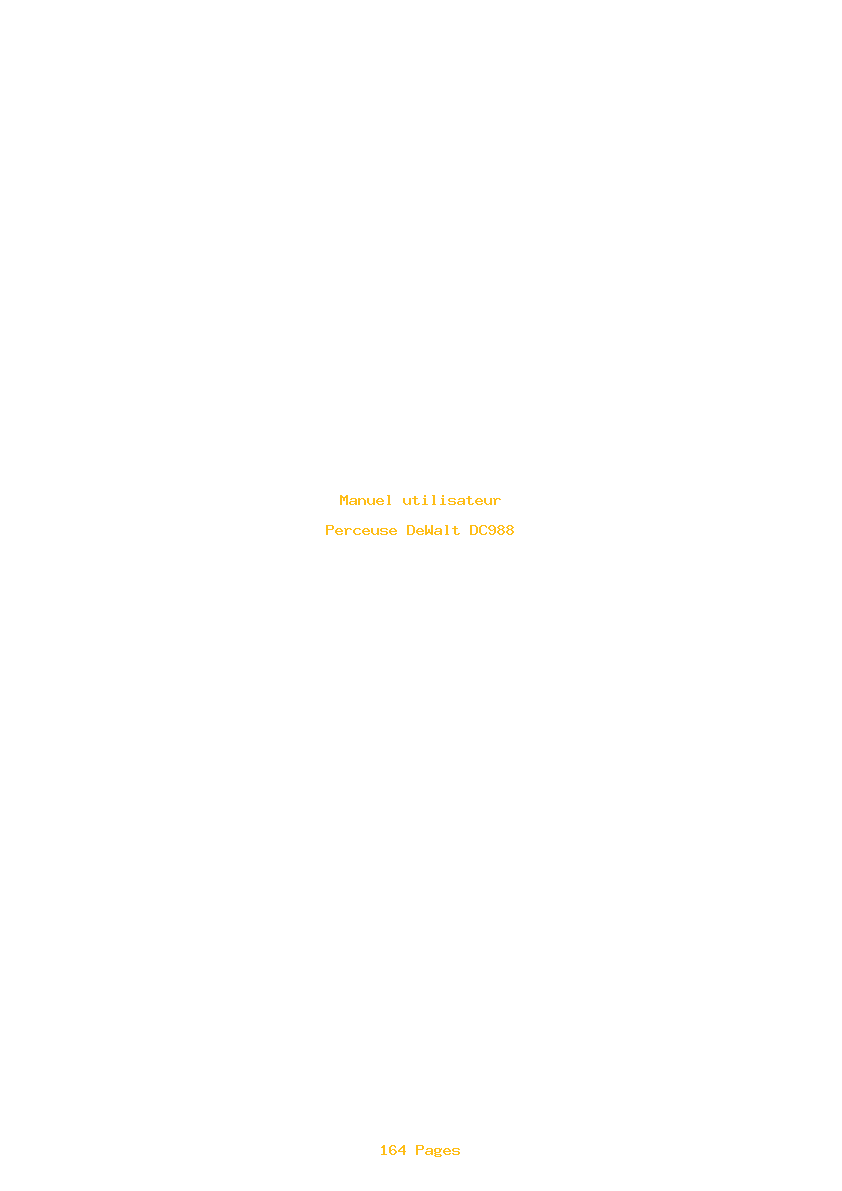 Page 1 de la notice Manuel utilisateur DeWalt DC988