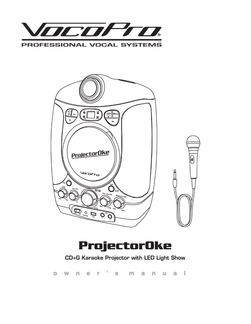 Page 1 de la notice Manuel utilisateur Vocopro ProjectorOke