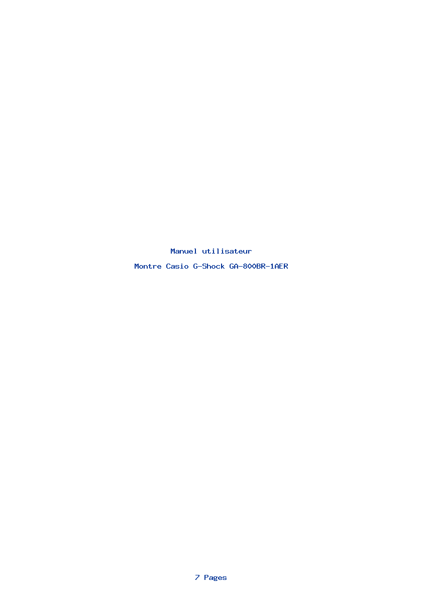 Page 1 de la notice Manuel utilisateur Casio G-Shock GA-800BR-1AER