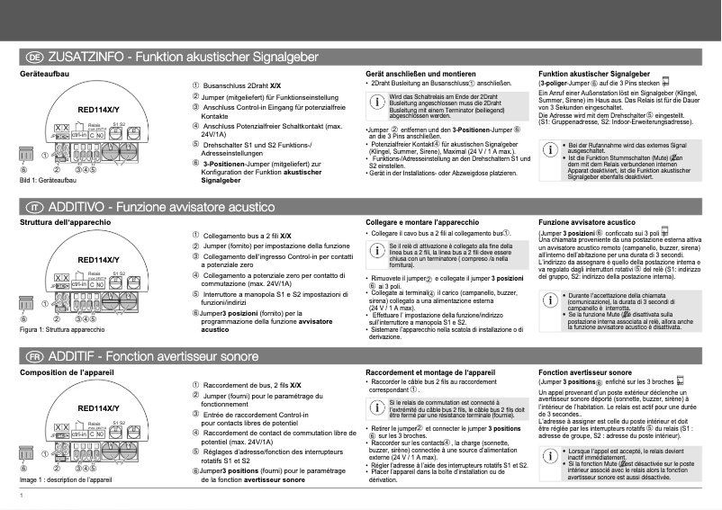 Page 1 de la notice Manuel utilisateur Hager RED114X