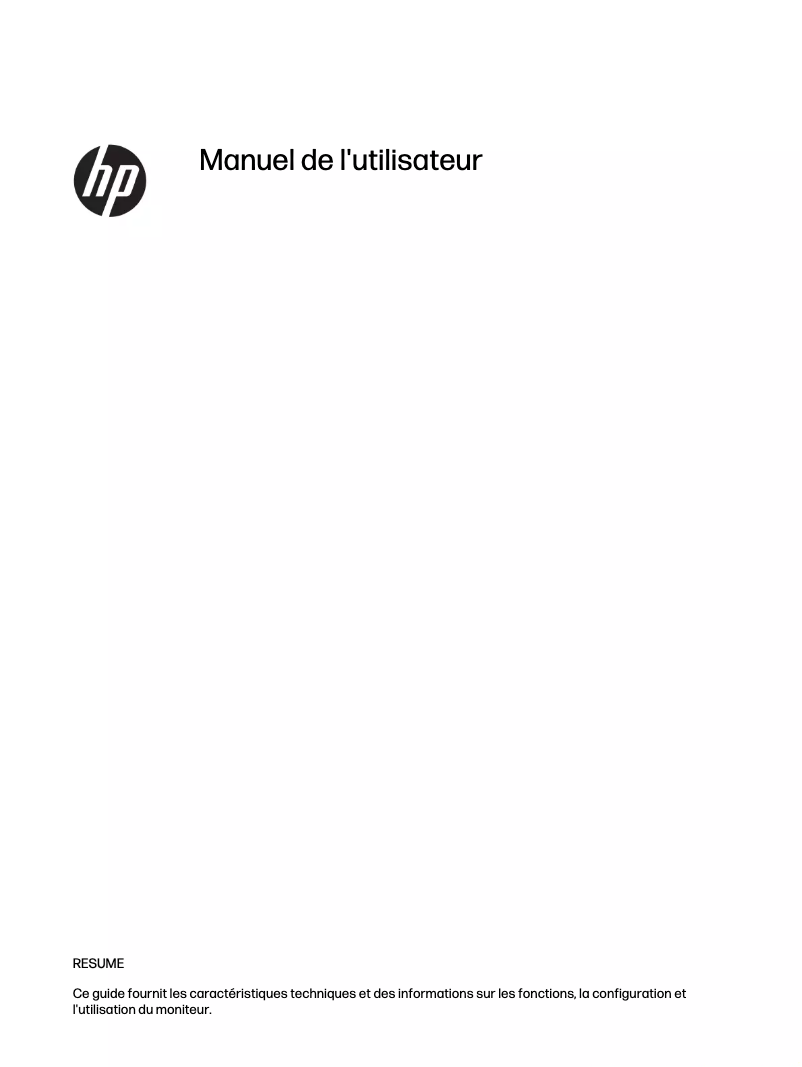 Page n°1 - Manuel utilisateur HP E24u G5