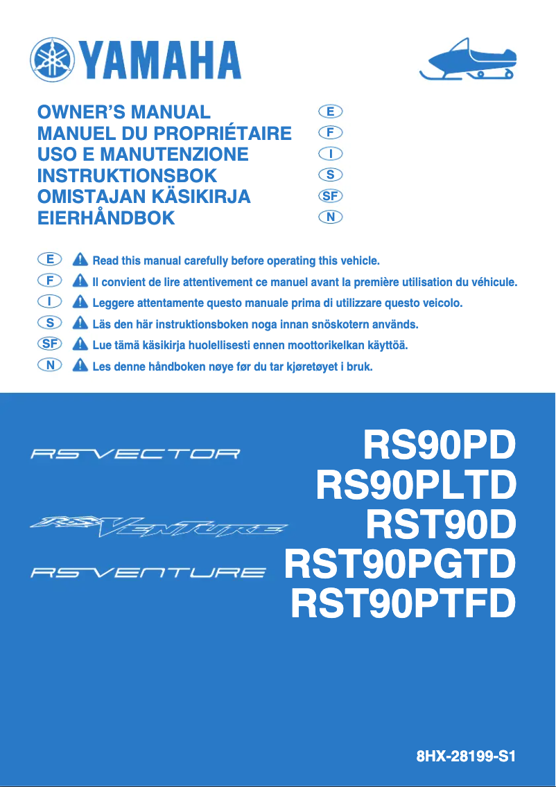 Page 1 de la notice Manuel utilisateur Yamaha RS Venture GT (2013)