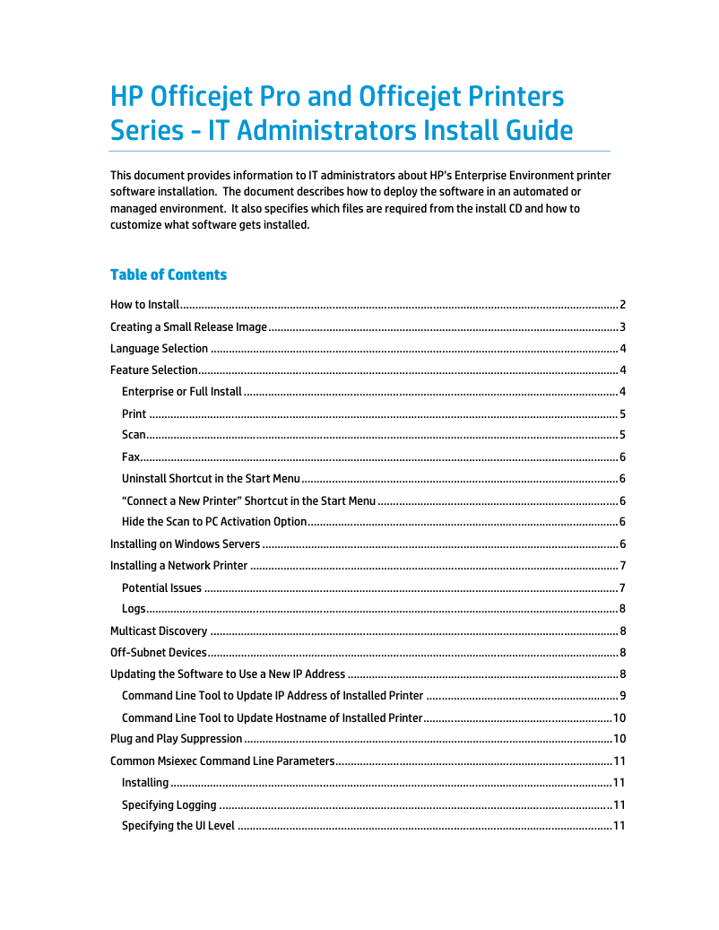 Página 1 del manual Guía de instalación HP Officejet Pro 251dw