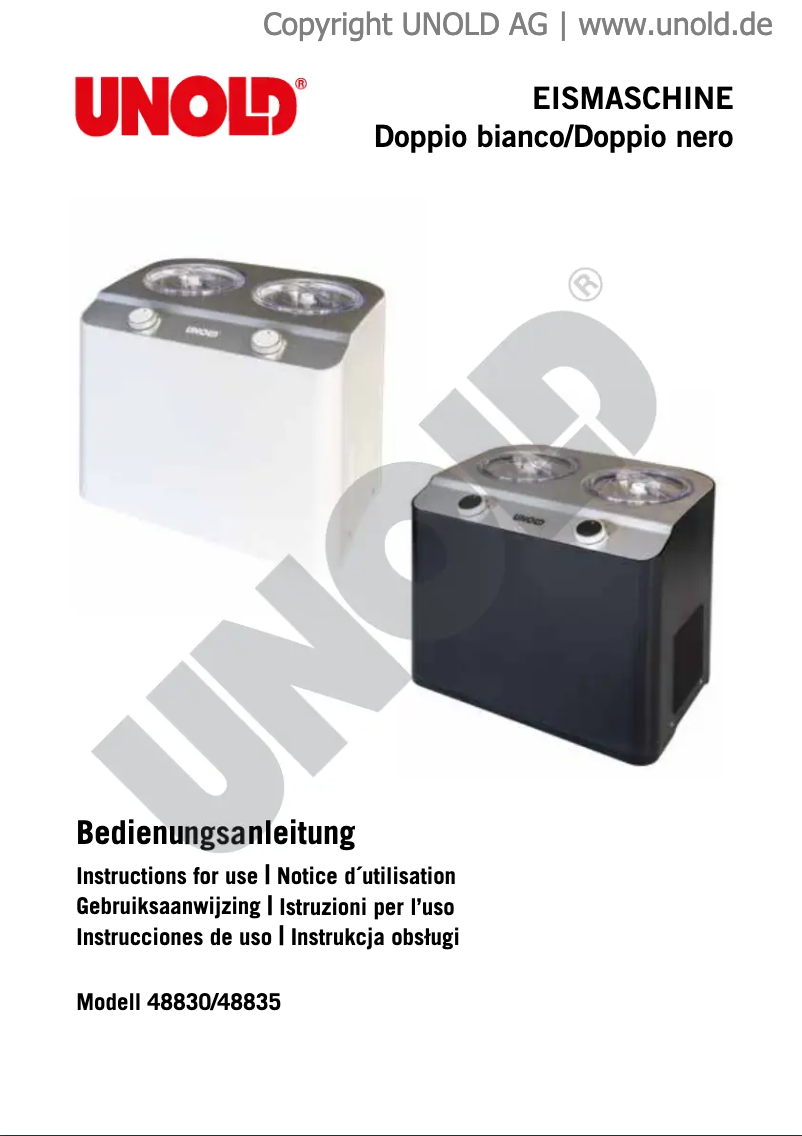 Page 1 de la notice Manuel utilisateur Unold Doppio 48830