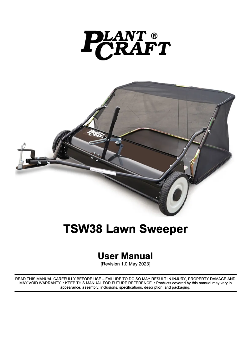 Page 1 de la notice Manuel utilisateur Plant Craft TSW38