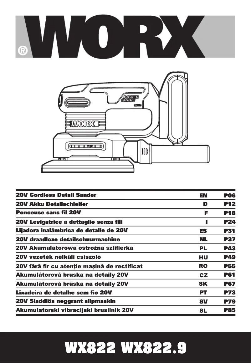 Page 1 de la notice Manuel utilisateur Worx WX822.9