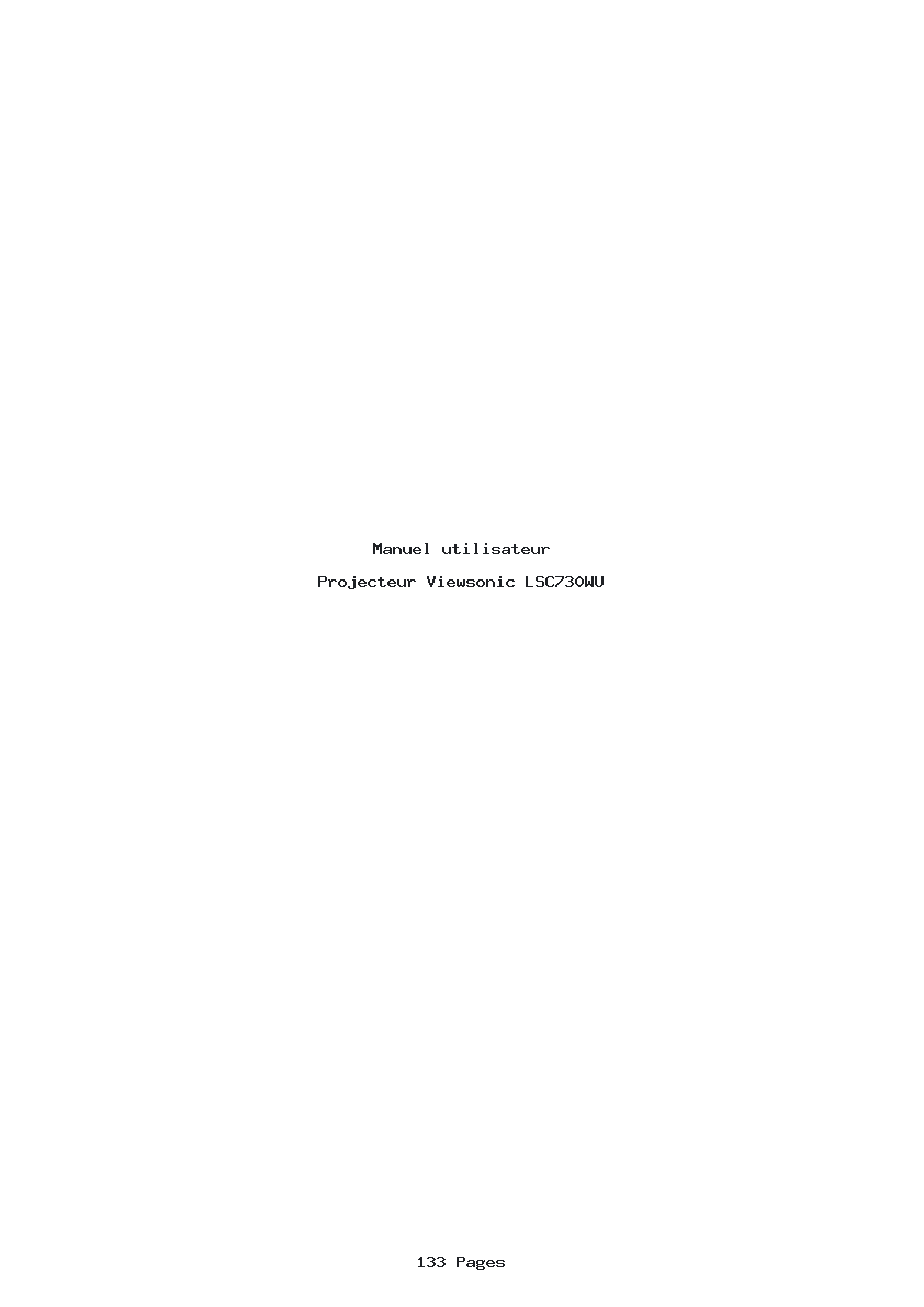Page 1 de la notice Manuel utilisateur Viewsonic LSC730WU