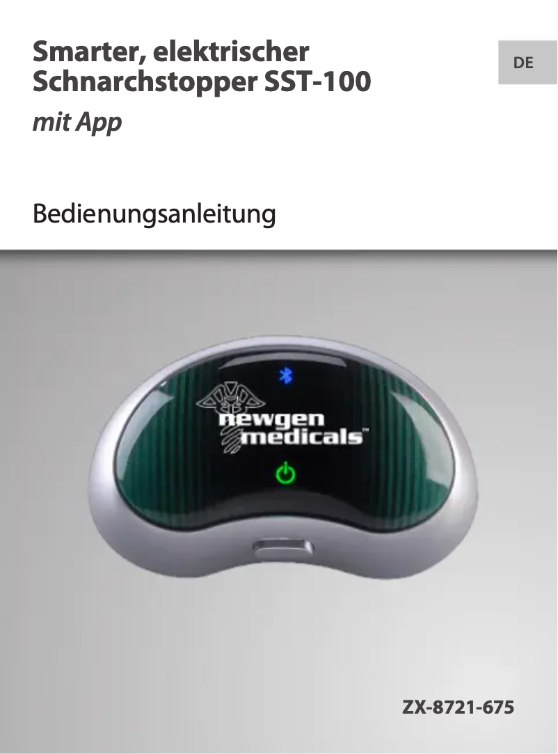 Page 1 de la notice Manuel utilisateur Newgen Medicals SST-100