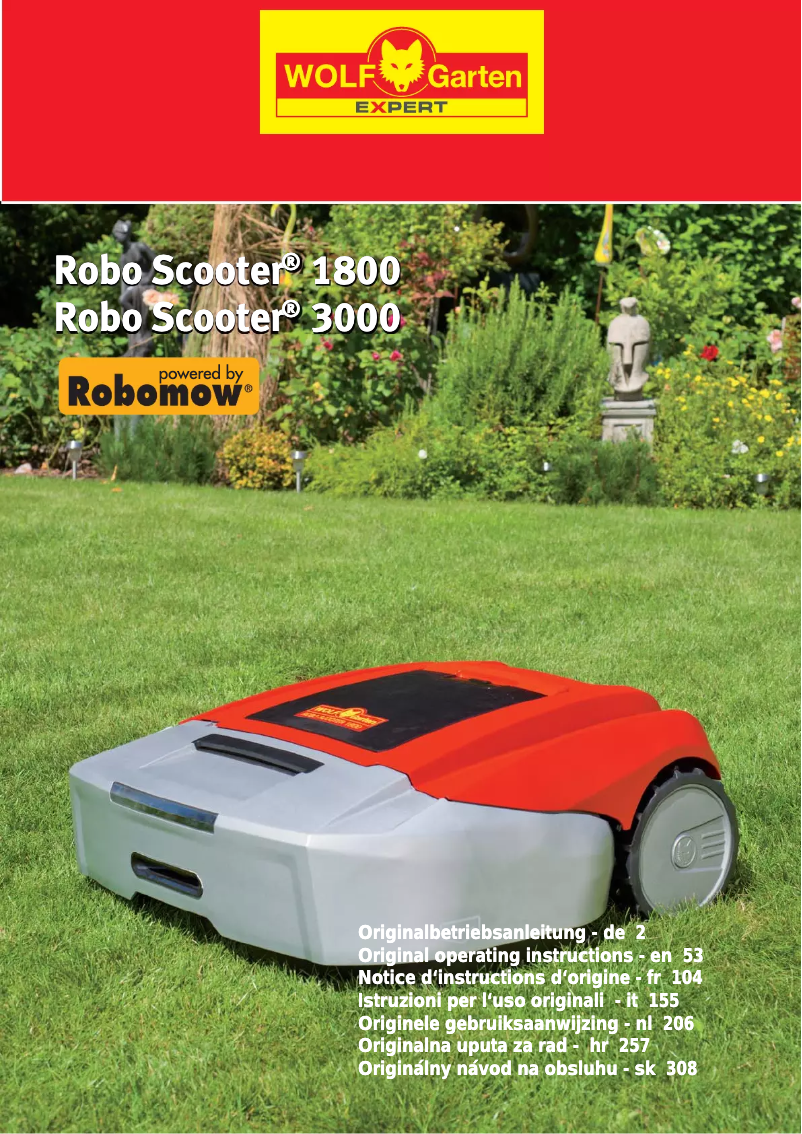 Page 1 de la notice Manuel utilisateur Wolf Garten Robo Scooter 1800