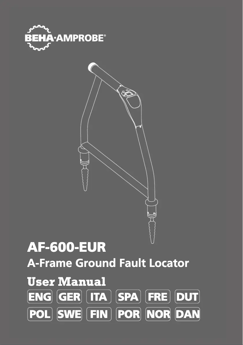 Page 1 of the manual User Manual Beha-Amprobe AF-600-EUR