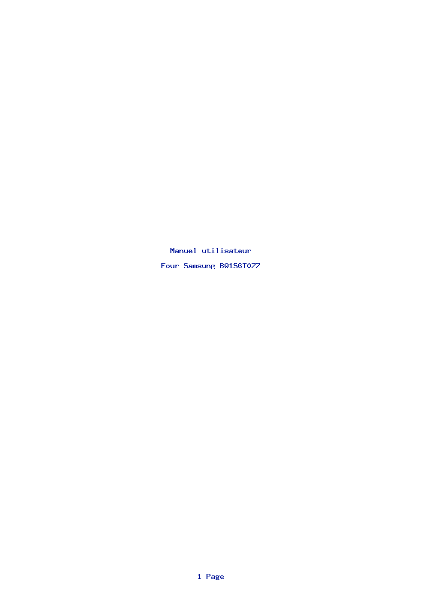 Page 1 de la notice Manuel utilisateur Samsung BQ1S6T077