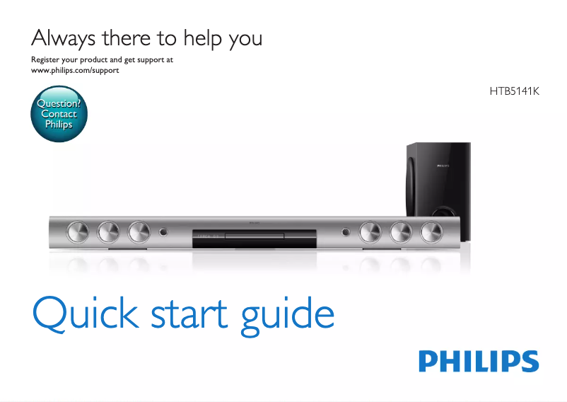Page n°1 - Guide de démarrage rapide Philips HTB5141K
