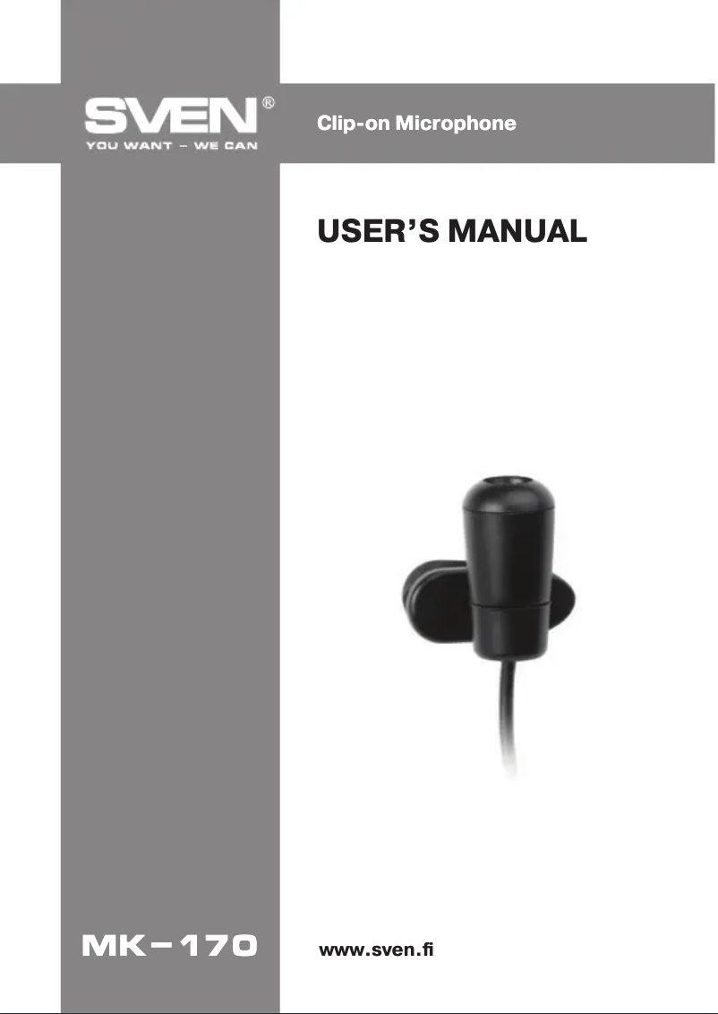 Página 1 del manual Manual de usuario Sven MK-170