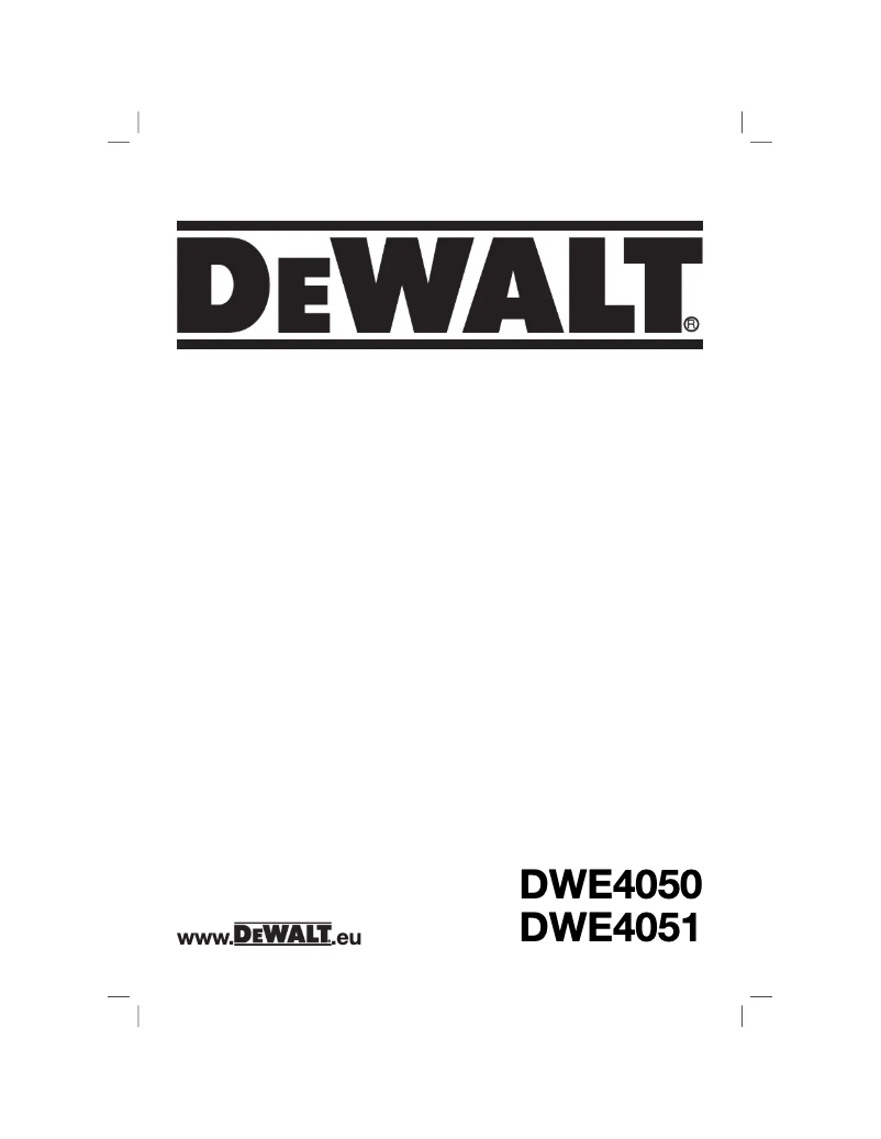 Page 1 de la notice Manuel utilisateur DeWalt DWE4050