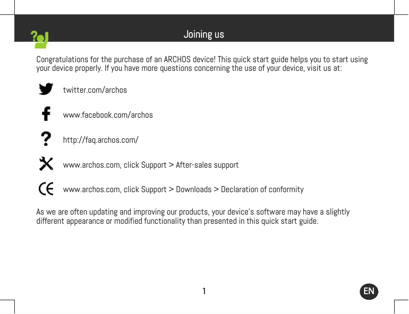 Página 1 del manual Manual de usuario Archos Cesium 101b