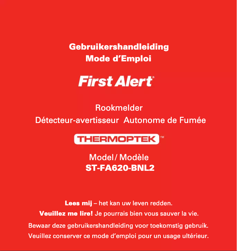 Page 1 de la notice Manuel utilisateur First Alert ST-FA620-BNL2
