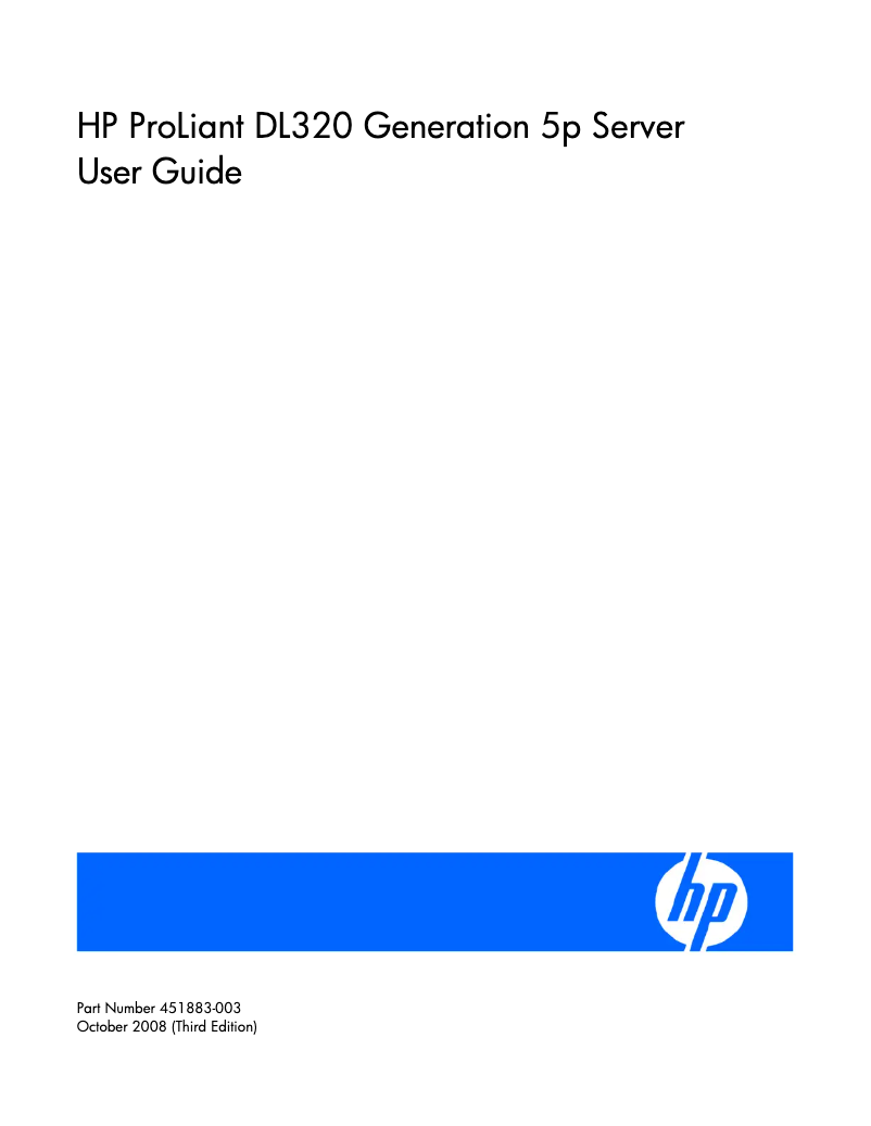 Página 1 del manual Manual de usuario HP ProLiant DL320 G5p