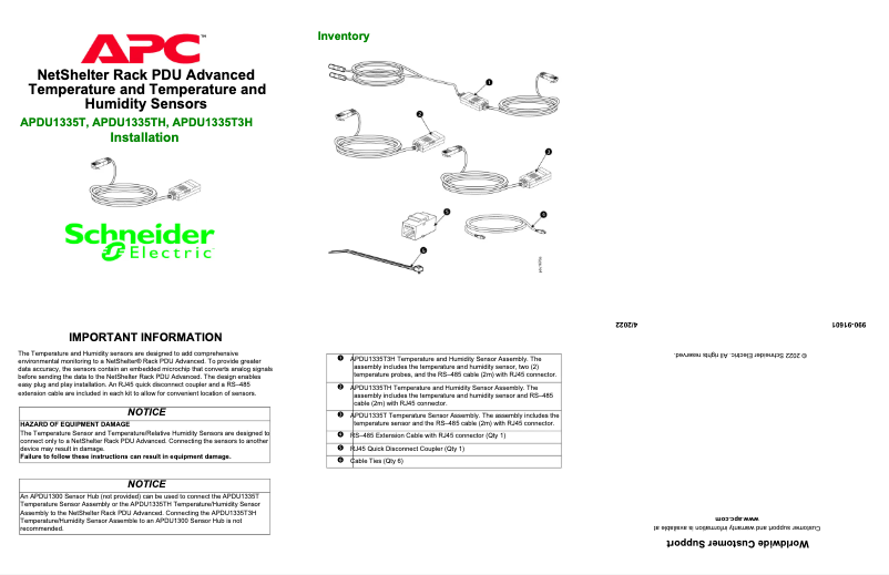 Página 1 del manual Manual de usuario APC APDU1335T3H