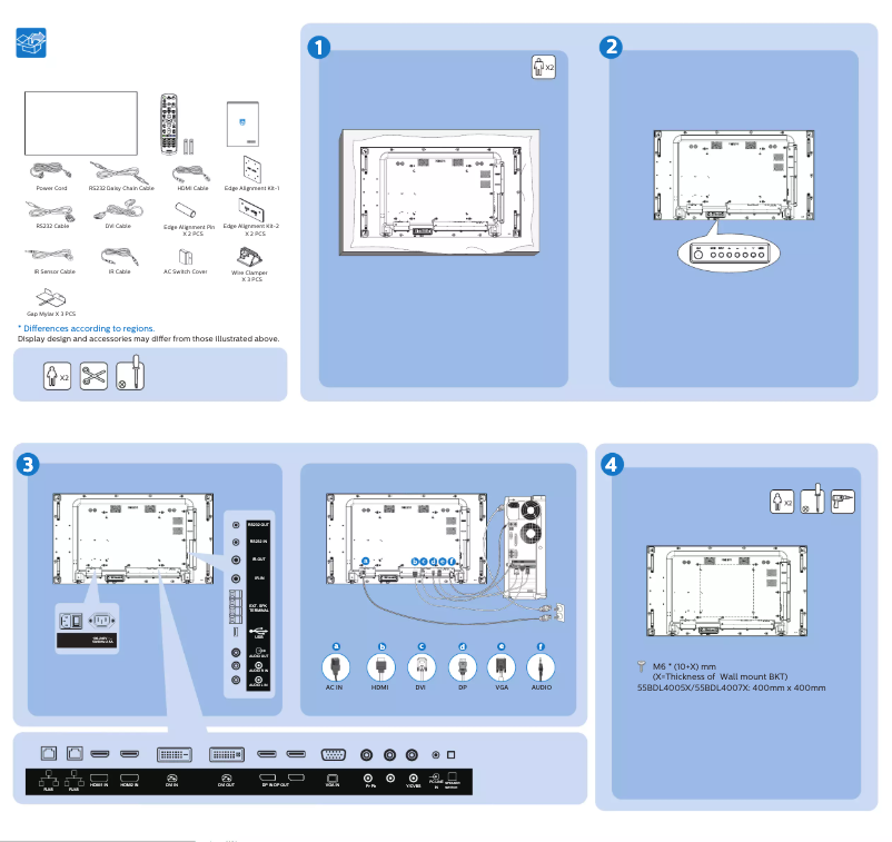 Page 1 of the manual Quick Start Guide Philips 55BDL4007X