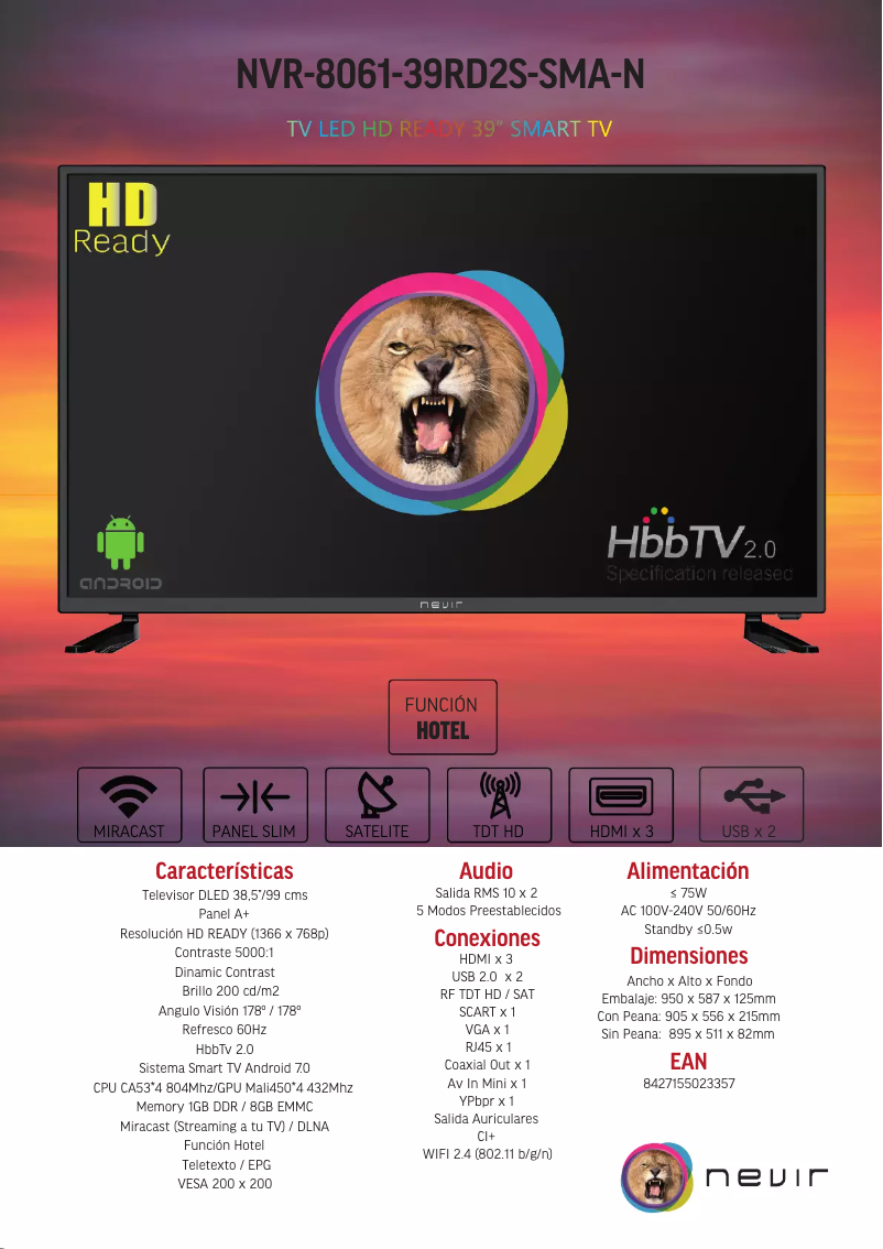 Page 1 de la notice Brochure Nevir NVR-8061-39RD2S-SMA-N