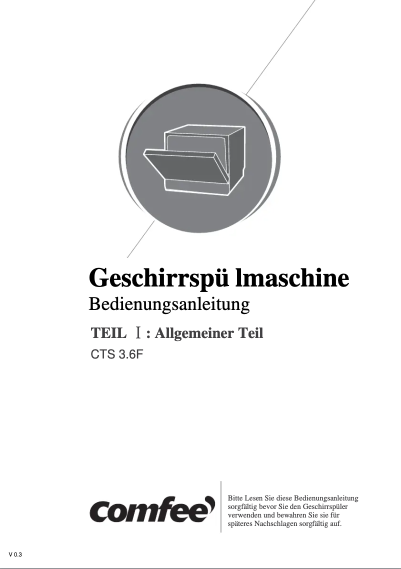 Página 1 del manual Manual de usuario Comfee CTS 3.6F