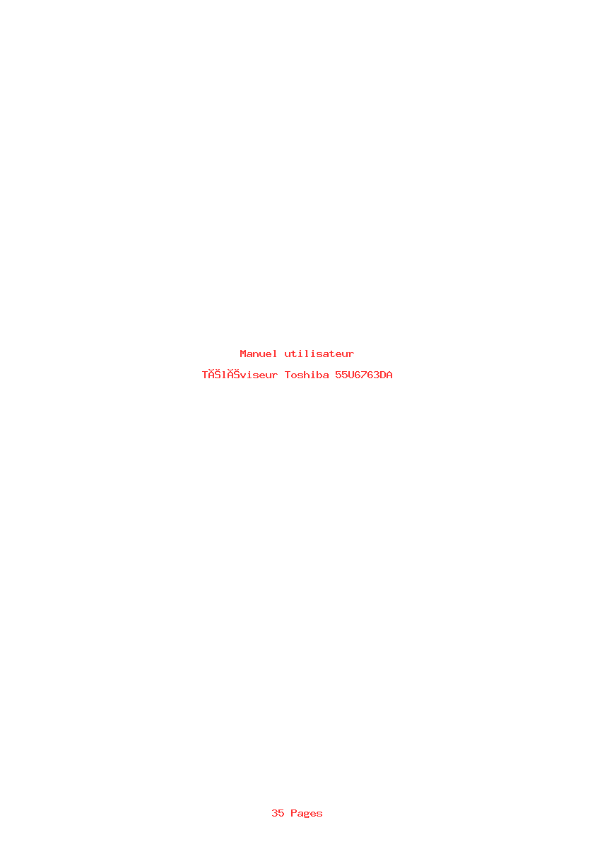 Page 1 de la notice Manuel utilisateur Toshiba 55U6763DA