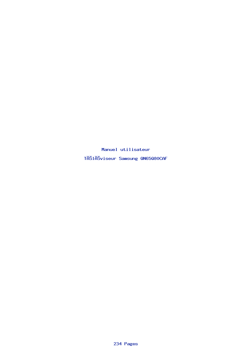 Page 1 de la notice Manuel utilisateur Samsung QN65Q80CAF