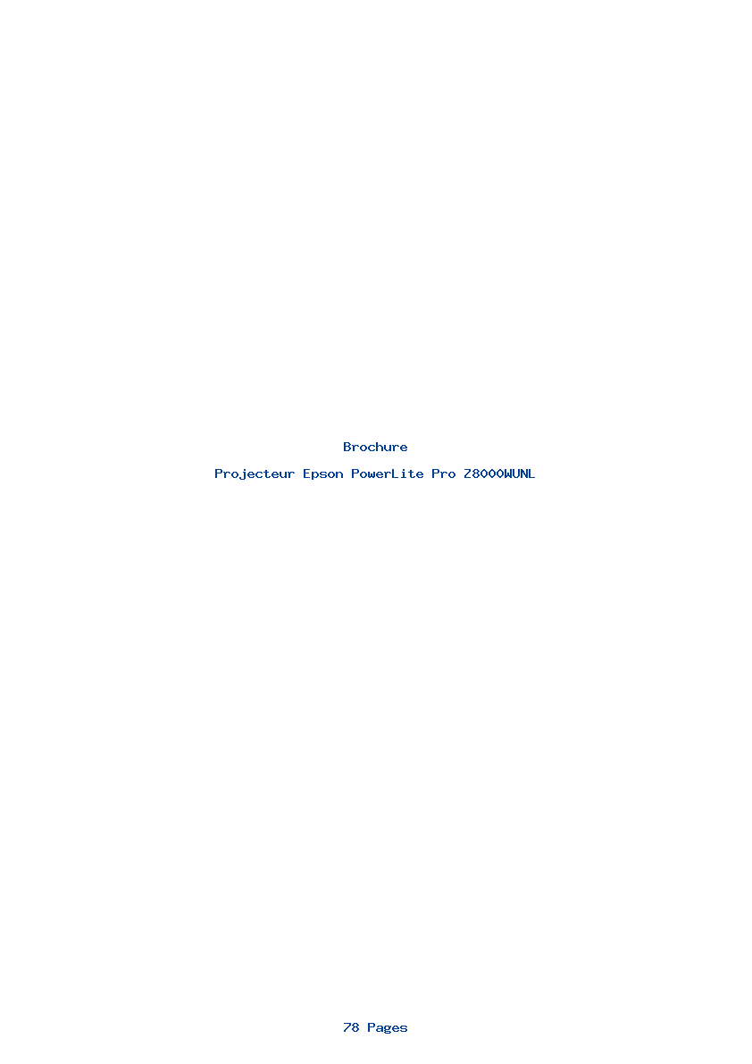 Page 1 de la notice Brochure Epson PowerLite Pro Z8000WUNL