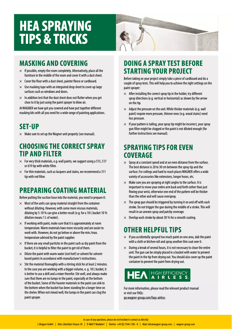 Page 1 de la notice Manuel utilisateur Wagner Airless HEA Control Series 350M