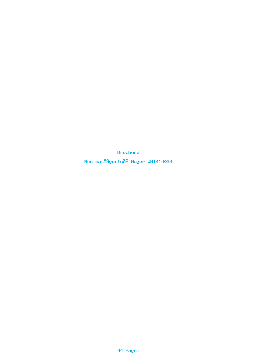 Page 1 de la notice Brochure Hager WHT41403B
