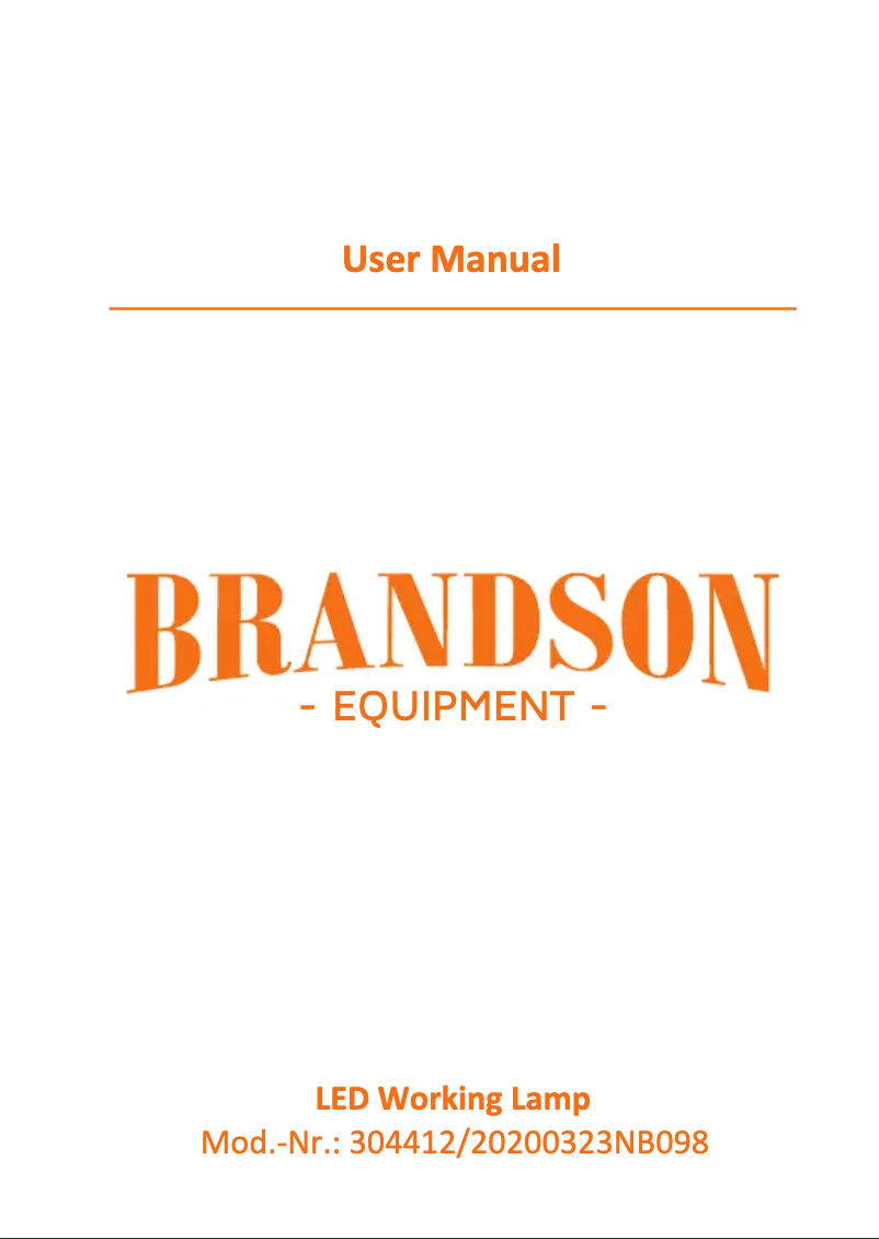 Page 1 of the manual User Manual Brandson 304412