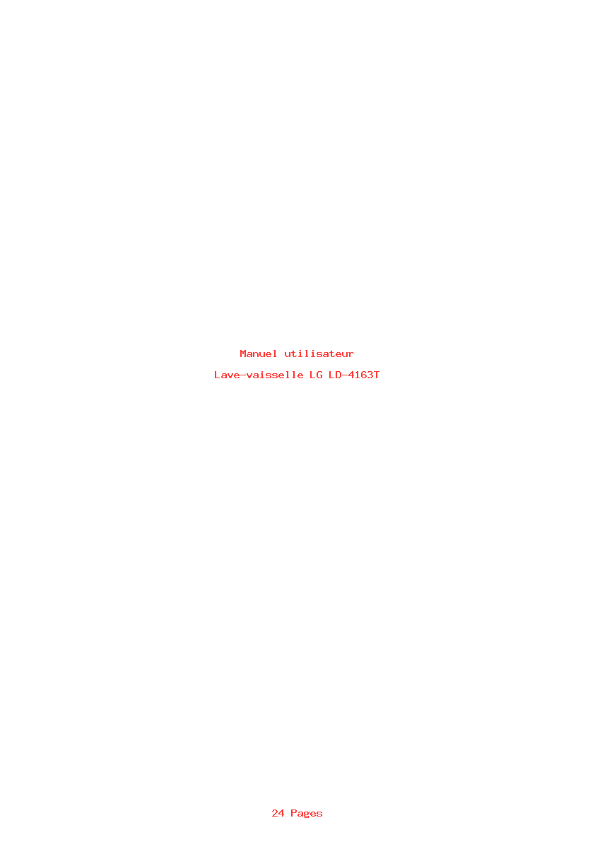 Page 1 de la notice Manuel utilisateur LG LD-4163T