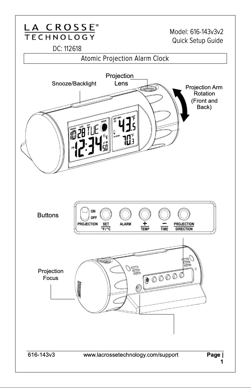Page 1 of the manual User Manual La Crosse Technology 616-143V2