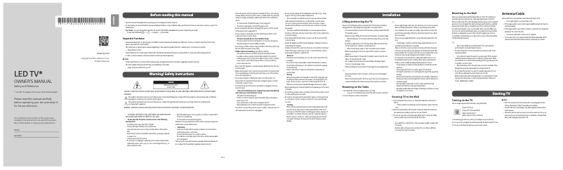 Page 1 de la notice Manuel utilisateur LG 65UQ8150PSB