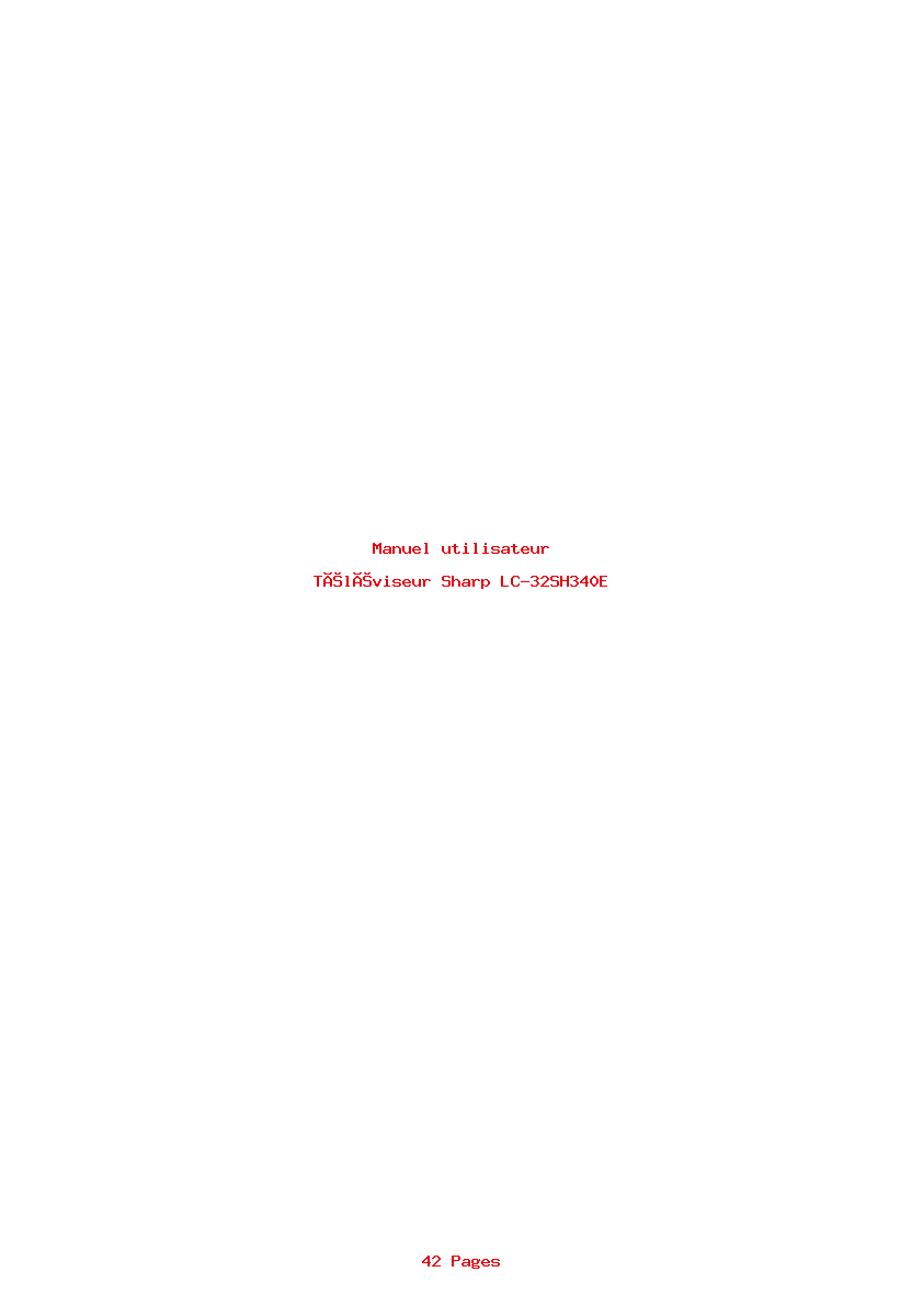 Page 1 de la notice Manuel utilisateur Sharp LC-32SH340E
