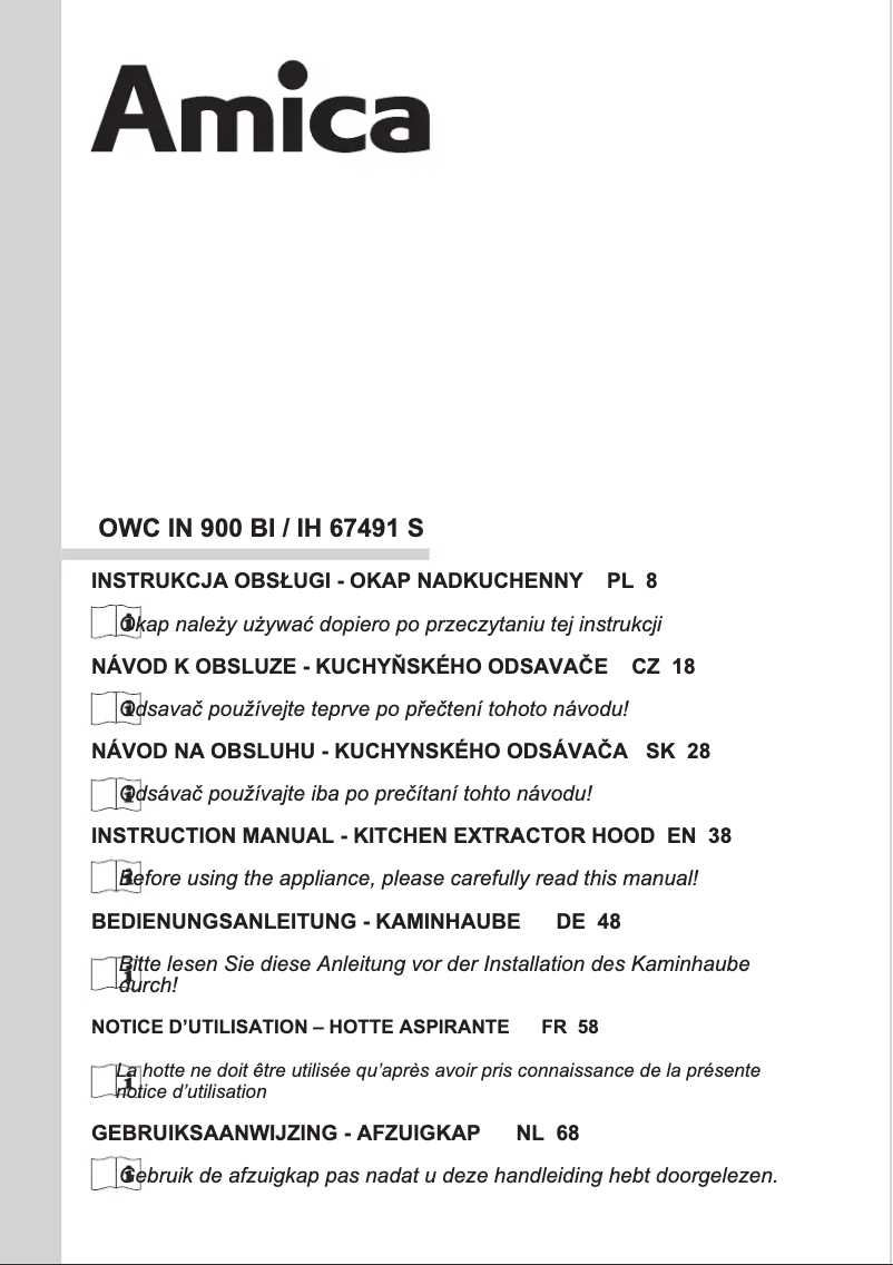 Page 1 de la notice Manuel utilisateur Amica OWCIN900BI