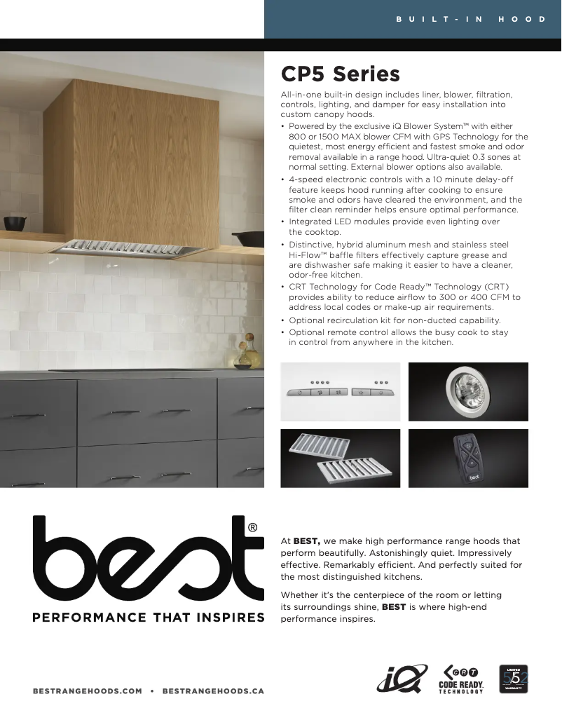 Page 1 de la notice Fiche technique Best CP55IQ429SB