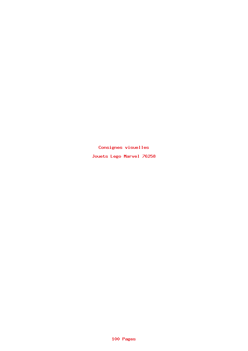 Page 1 de la notice Consignes visuelles Lego Marvel 76258