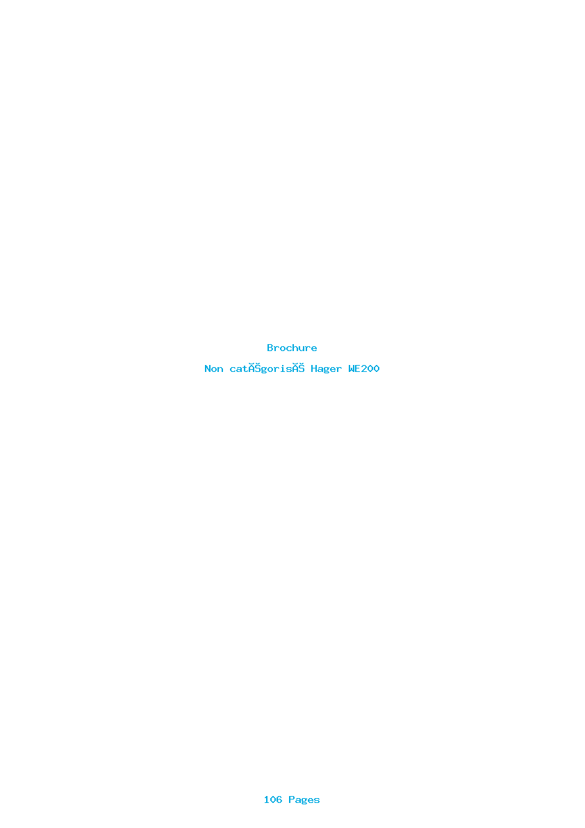 Page 1 de la notice Brochure Hager WE200