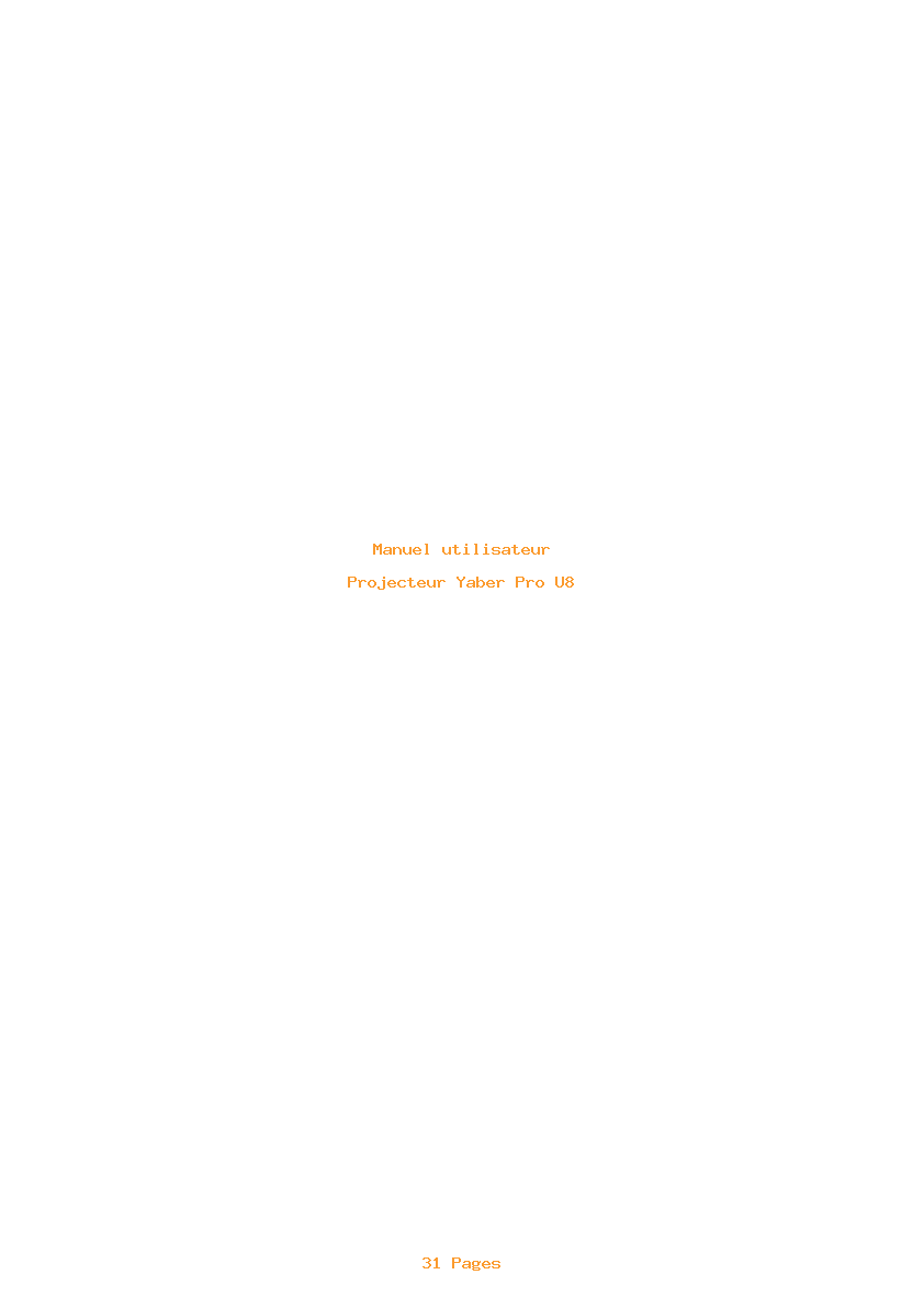 Page 1 de la notice Manuel utilisateur Yaber Pro U8