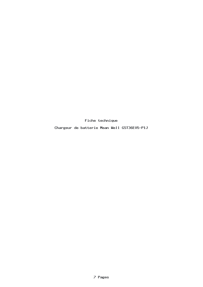 Page 1 de la notice Fiche technique Mean Well GST36E05-P1J