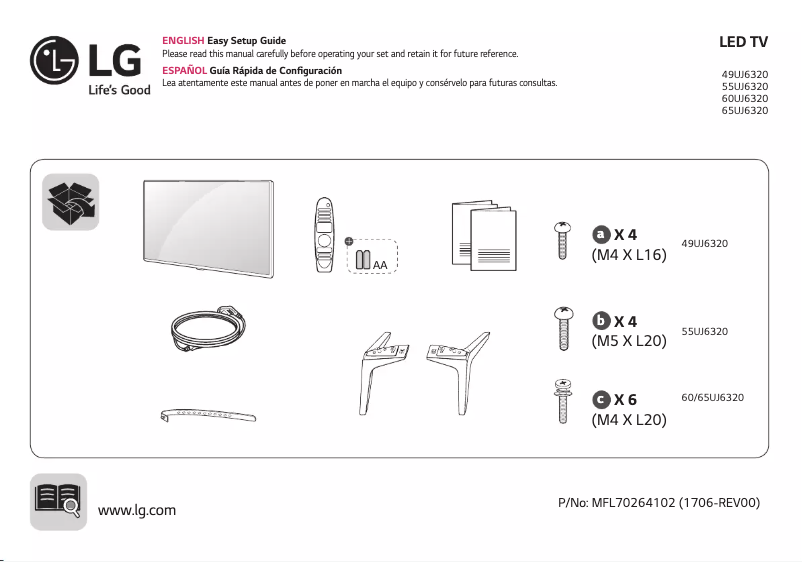 Page 1 de la notice Manuel utilisateur LG 55UJ6320