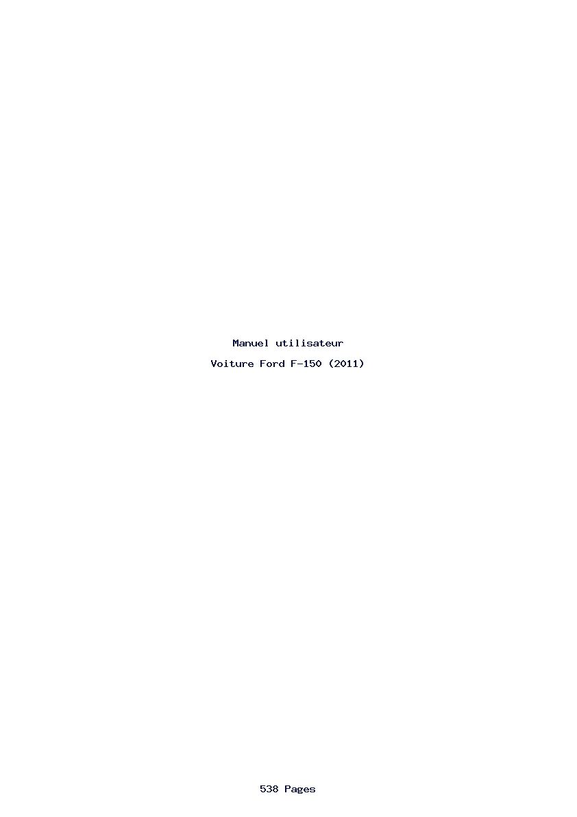 Page 1 de la notice Manuel utilisateur Ford F-150 (2011)