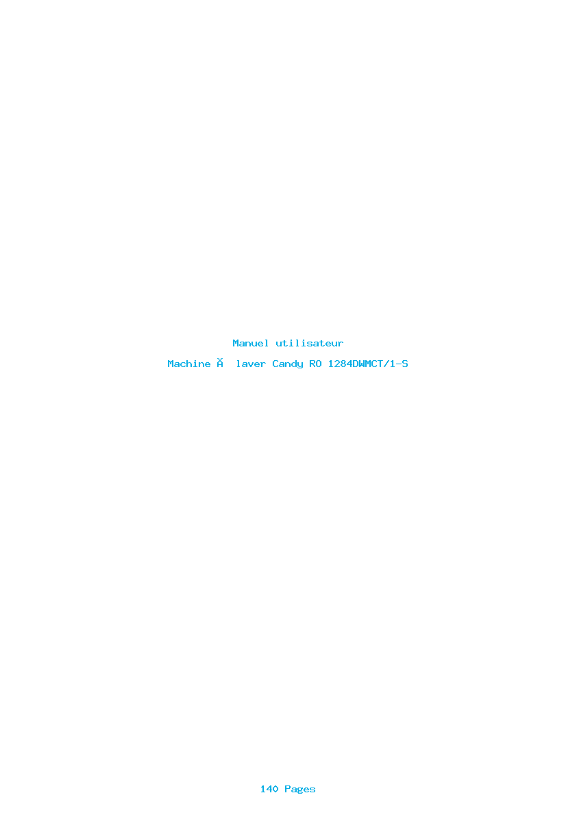 Page 1 de la notice Manuel utilisateur Candy RO 1284DWMCT/1-S