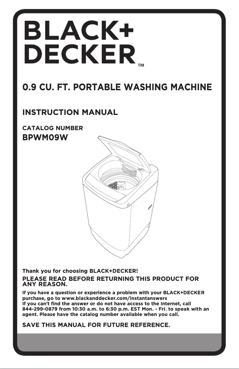 Page 1 de la notice Manuel utilisateur Black & Decker BPWM09W