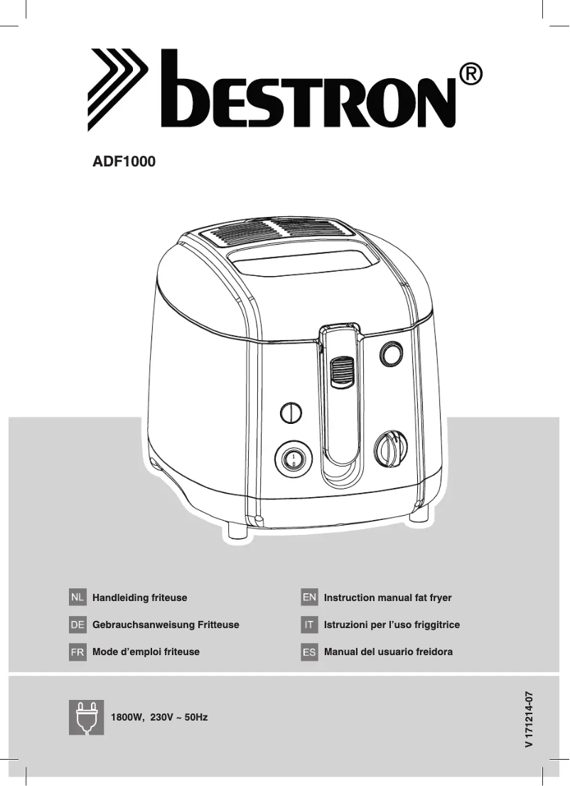 Page 1 de la notice Manuel utilisateur Bestron ADF1000