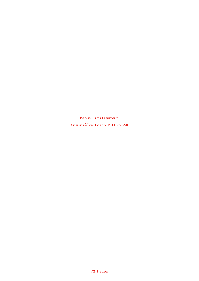 Page 1 de la notice Manuel utilisateur Bosch PIE675L24E