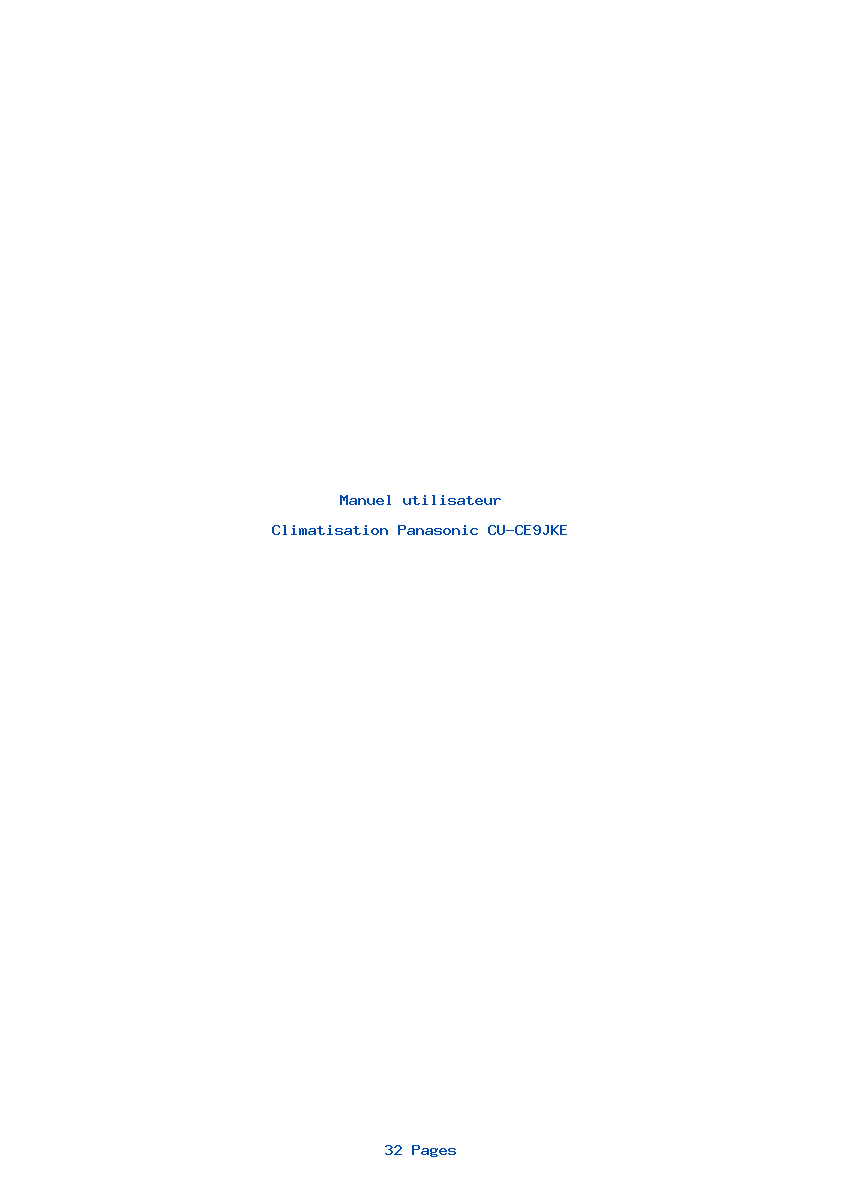 Image de la première page du manuel de l'appareil CU-CE9JKE