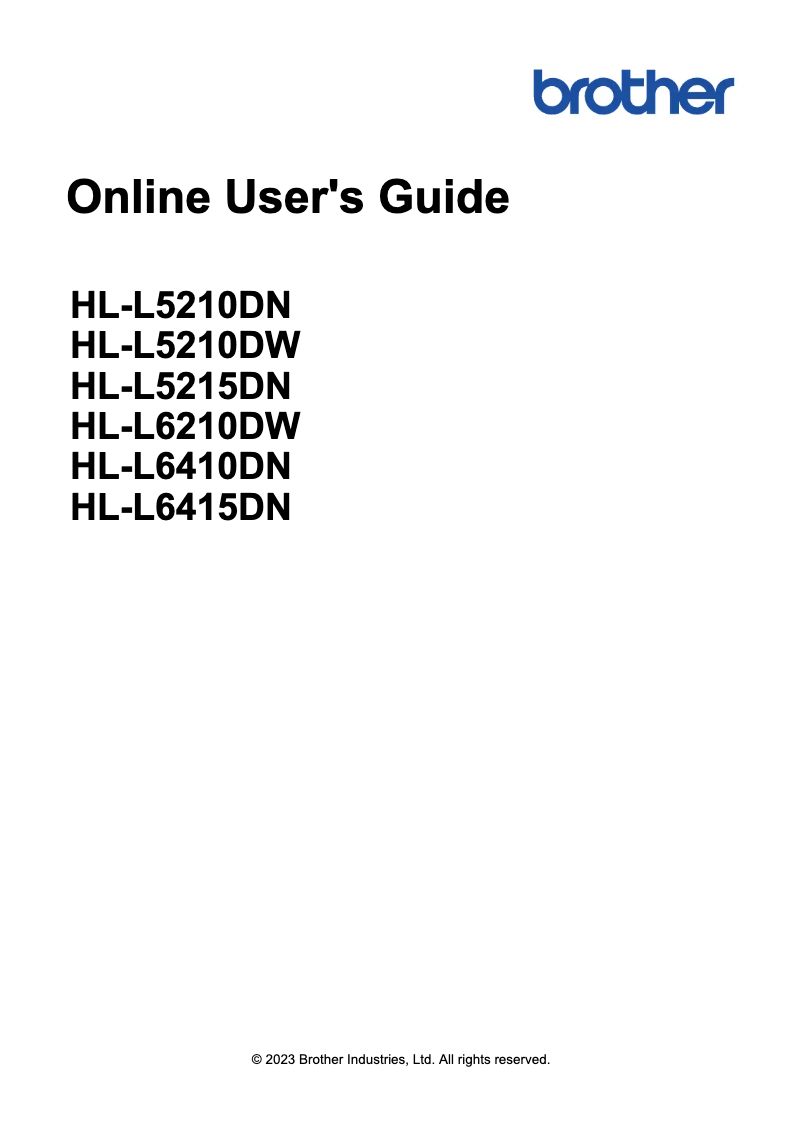 Page 1 of the manual User Manual Brother HL-L6415DN
