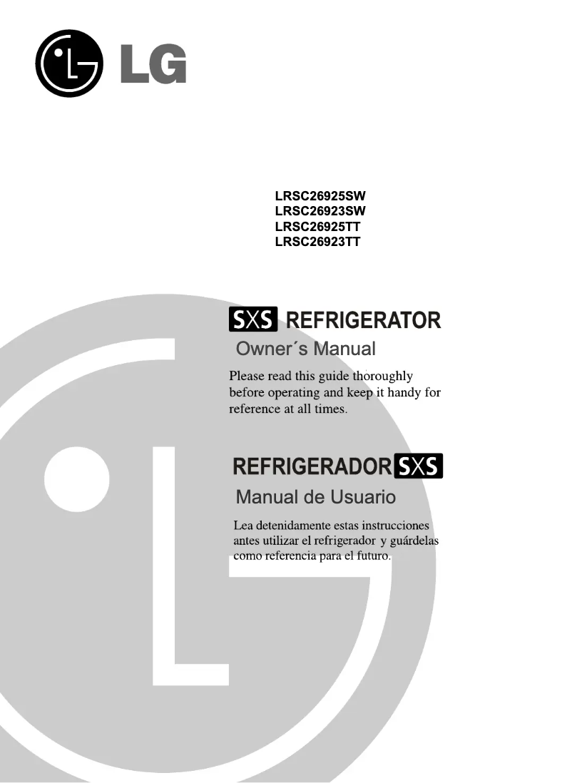 Page 1 of the manual User Manual LG LRSC26923TT